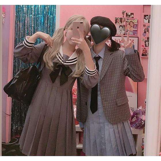 ワンピース レディース 韓国 長袖 オルチャン 原宿系 セーラー服風 双子コーデ Tb 612 毒いちご 通販 Yahoo ショッピング