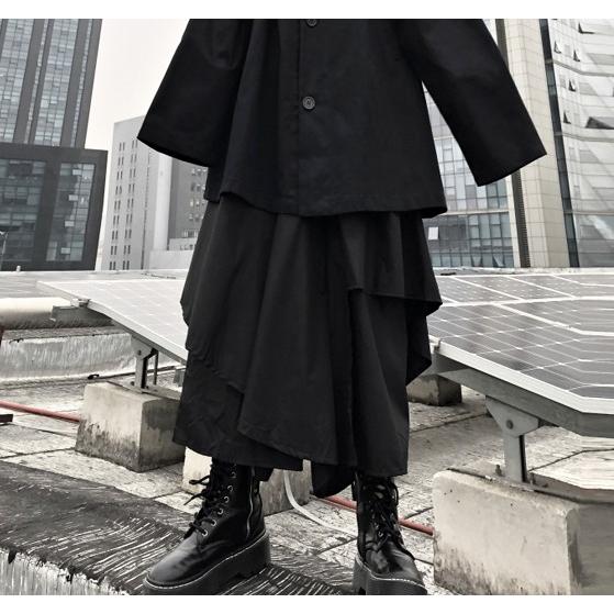 袴パンツ レイヤードパンツ ワイドパンツ モード系 レディース メンズ