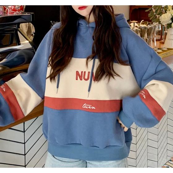 パーカー レディース 韓国 裏起毛 長袖 バイカラー オルチャン 原宿系 双子コーデ |  | 06