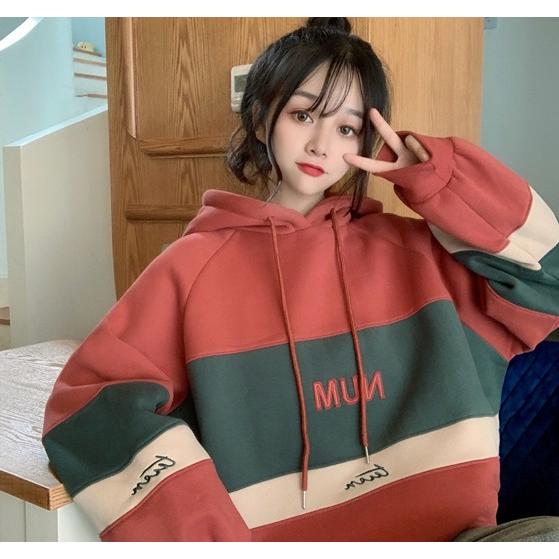 パーカー レディース 韓国 裏起毛 長袖 バイカラー オルチャン 原宿系 双子コーデ |  | 08
