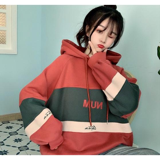 パーカー レディース 韓国 裏起毛 長袖 バイカラー オルチャン 原宿系 双子コーデ |  | 09