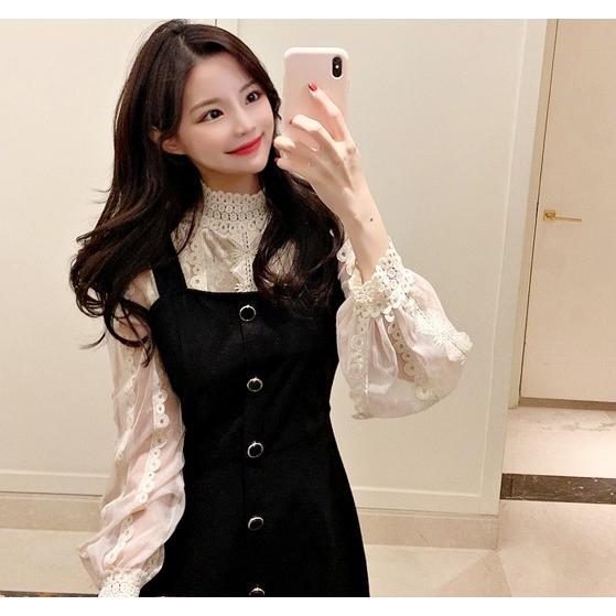 ワンピース レディース 韓国 オルチャン きれいめ フェミニン 膝丈 ストラップ 代 30代 春 Tb 630 毒いちご 通販 Yahoo ショッピング