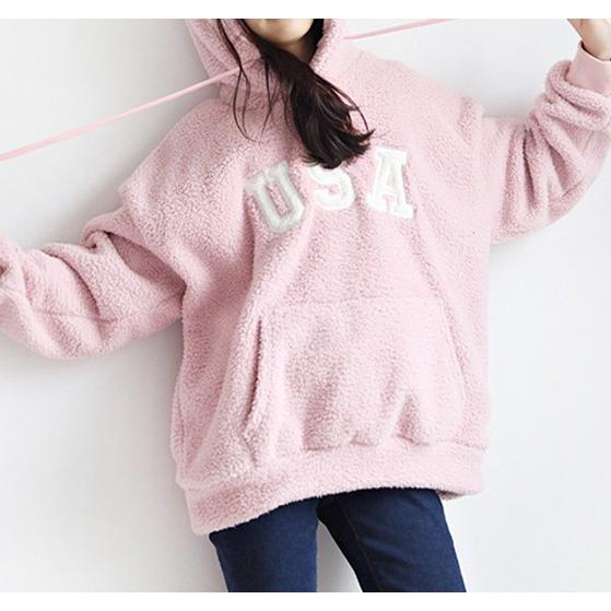 Usa ボア パーカー レディース 韓国ファッション もこもこ オルチャン 原宿 Tb 637 毒いちご 通販 Yahoo ショッピング