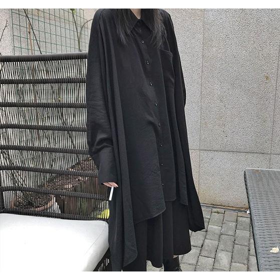 ロング シャツ レディース モード系 トップス ゴシック ブラウス 韓国