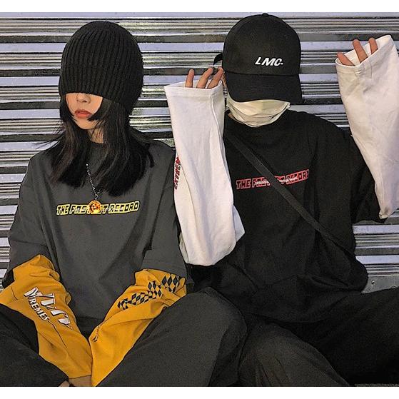 韓国ファッション トップス レディース ロンT 長袖 重ね着風 原宿