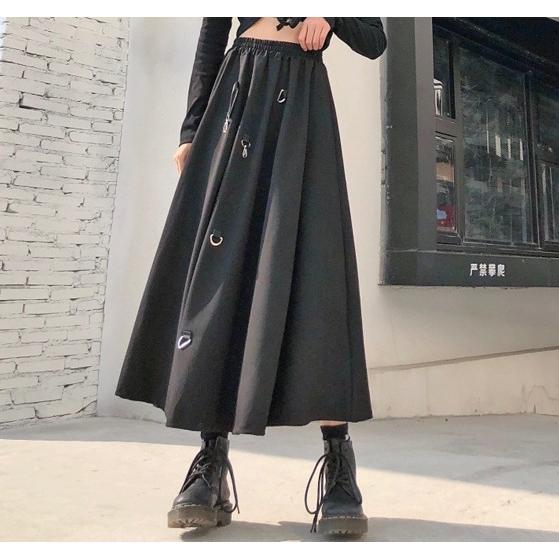 ロング スカート レディース 原宿系 韓国系 パンク ロック 個性的 : 毒