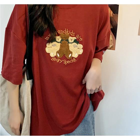 Tシャツ レディース 半袖 くま 韓国 安い かわいい カジュアル 夏 Tb 6 毒いちご 通販 Yahoo ショッピング