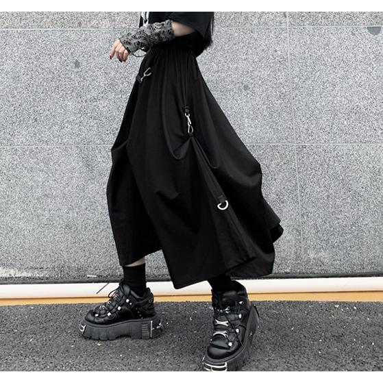 スカート レディース モード系 ロング ゴスロリ フレアスカート 個性的 ストリート 原宿 黒 Tb 710 毒いちご 通販 Yahoo ショッピング