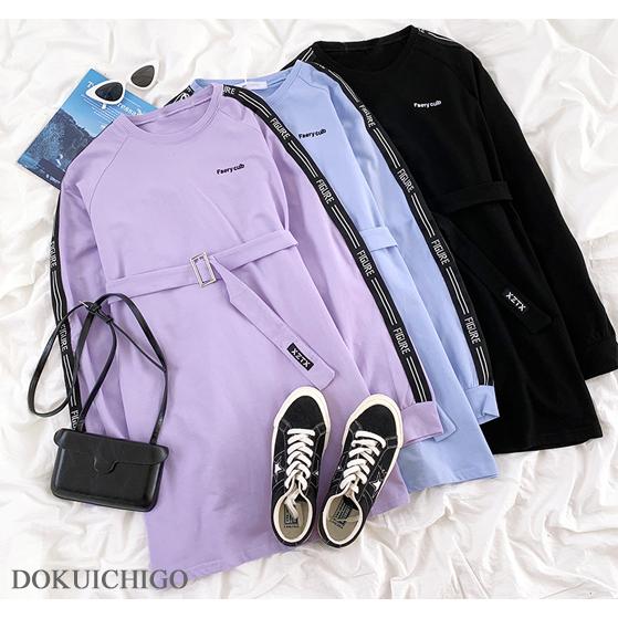 韓国ファッション ワンピース スウェット レディース 長袖 パステルカラー Tb 714 毒いちご 通販 Yahoo ショッピング