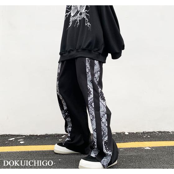 ペイズリー柄 パンツ レディース メンズ ズボン 韓国 原宿 ストリート モード系 ロング | 