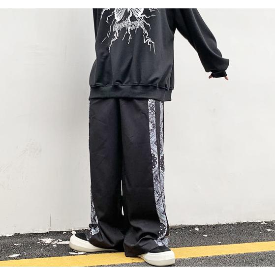 ペイズリー柄 パンツ レディース メンズ ズボン 韓国 原宿 ストリート モード系 ロング |  | 01