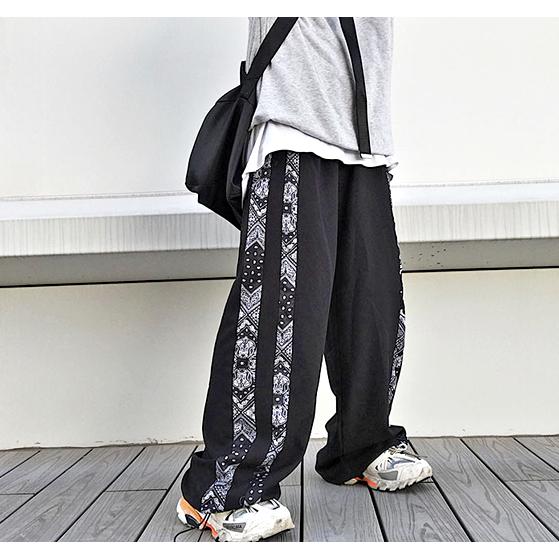 ペイズリー柄 パンツ レディース メンズ ズボン 韓国 原宿 ストリート モード系 ロング |  | 02