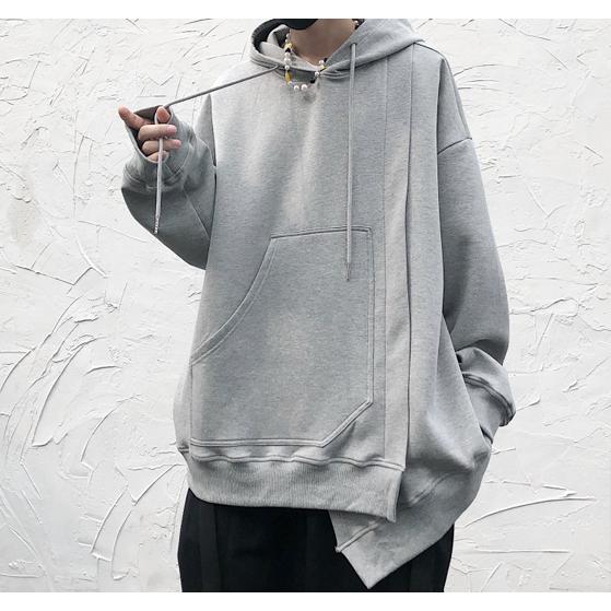 パーカー レディース アシンメトリー 個性的 韓国 原宿 ストリート系