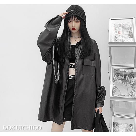 シャツ ジャケット レディース フェイクレザー ストリート系 韓国 原宿 ロック パンク ゴシック Tb 750 毒いちご 通販 Yahoo ショッピング