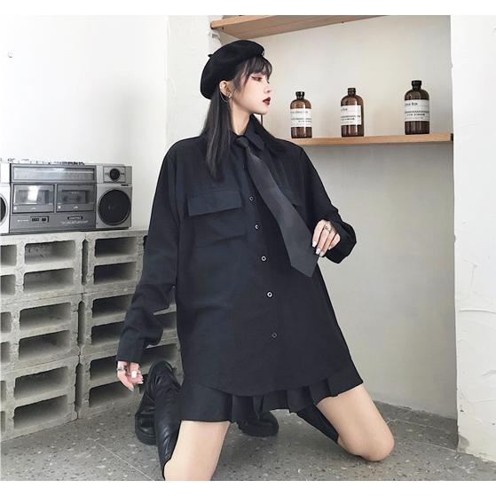 黒 シャツ ネクタイ レディース モード系 ゴシック ゴスロリ 韓国 病みかわいい Tb 754 毒いちご 通販 Yahoo ショッピング