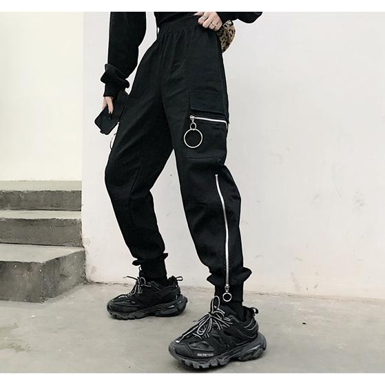 チャック 個性的 レディース メンズ パンツ スウェット ストリート系