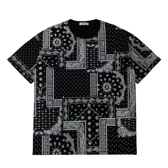 ペイズリー柄 Tシャツ 半袖 レディース メンズ 韓国 個性的 夏 : 毒