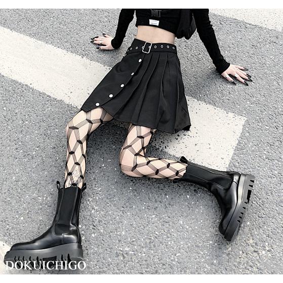 スカート レディース プリーツ パンク ロック キュロット 韓国 : 毒