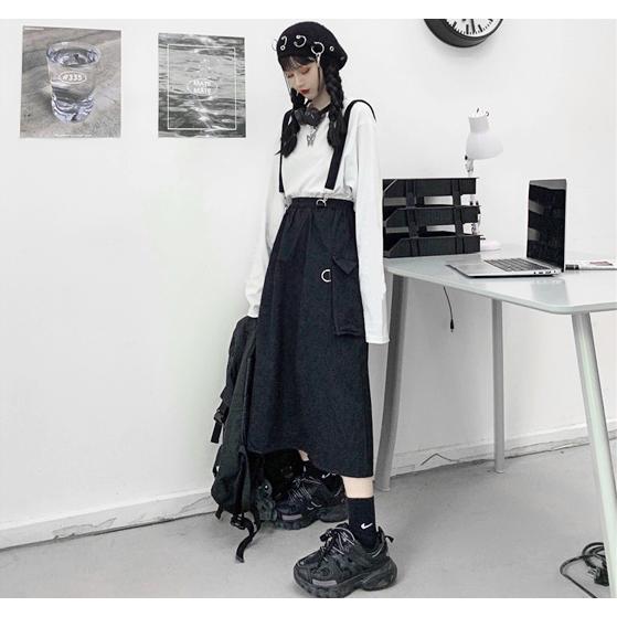 入手困難✨極美品✨MIHO MATHUDAサスペンダースカート ジャンスカ❤︎ サスペンダー スカート レディース 個性的 ハイウエスト ミドル