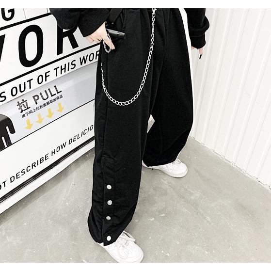 ベルト付き アシンメトリー パンツ レディース バイカラー 韓国