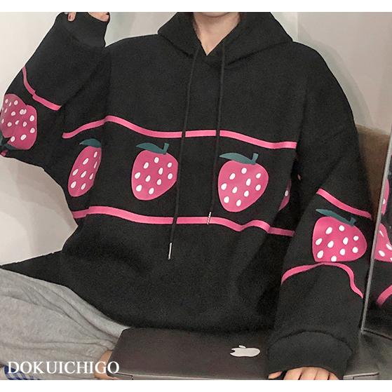 パーカー レディース いちご 韓国ファッション 原宿 ゆめかわいい | 