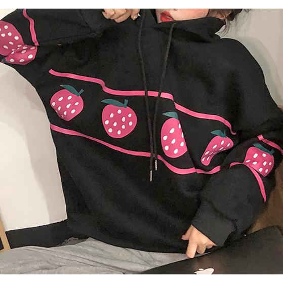 パーカー レディース いちご 韓国ファッション 原宿 ゆめかわいい |  | 01