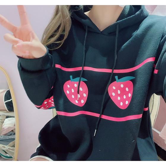パーカー レディース いちご 韓国ファッション 原宿 ゆめかわいい |  | 02