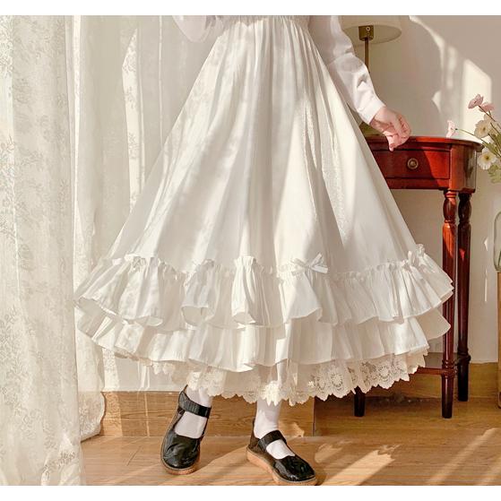 ロングスカート レディース ロリータ ゆめかわいい 地雷 量産型 レース