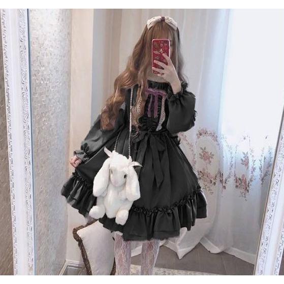 ロリータファッション ワンピース 長袖 服 レディース ゴスロリ ゆめ 
