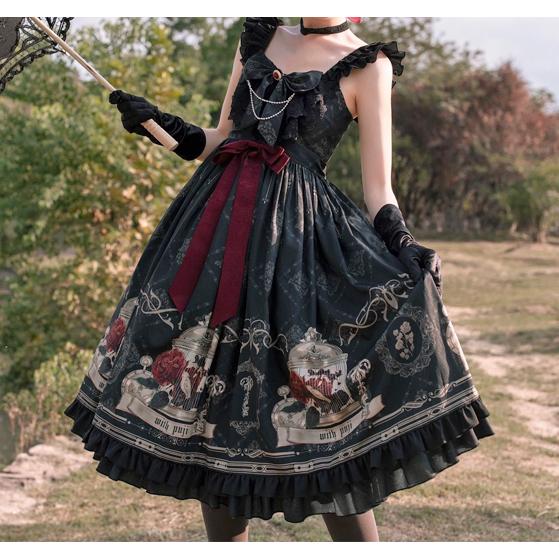 ゴスロリファッション ワンピース レディース ロリータ レトロ ワンピ 鳥籠 |  | 02