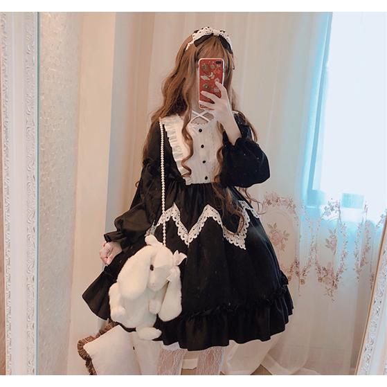 ロリータファッション ワンピース 服 長袖 レディース ゴスロリ ゆめかわいい 地雷系 量産型 |  | 03