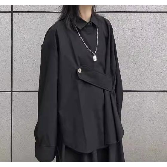 モード系 レディース トップス アシンメトリー 黒 シャツ ゴシック 個性的 |  | 02