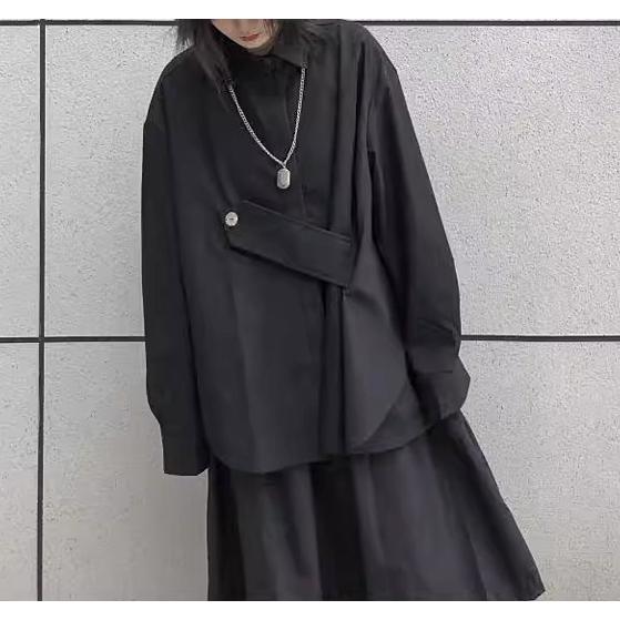 モード系 レディース トップス アシンメトリー 黒 シャツ ゴシック 個性的 |  | 03