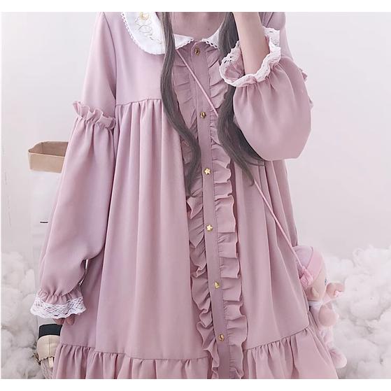 ワンピース ロリータファッション 長袖 レディース ゆめかわいい 地雷