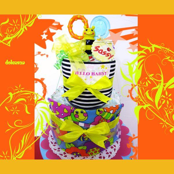出産祝い おむつケーキ サッシ― Sassy スタイ 歯固め おもちゃ オムツケーキ | Sassy（知育玩具）