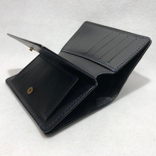 藍染めクロコダイル シャムクロコダイル テール部 財布ミドルサイズ 