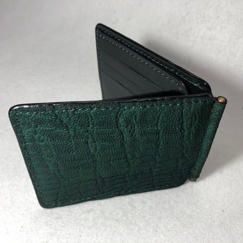 (美品)超希少　象革マネークリップ　エレファント　グレー　グリーン 美品)超希少 象革マネークリップ エレファント グレー グリーン - メルカリ