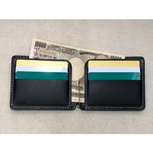 象革 マネークリップ グリーン エレファント 二つ折り財布 牛革 本革