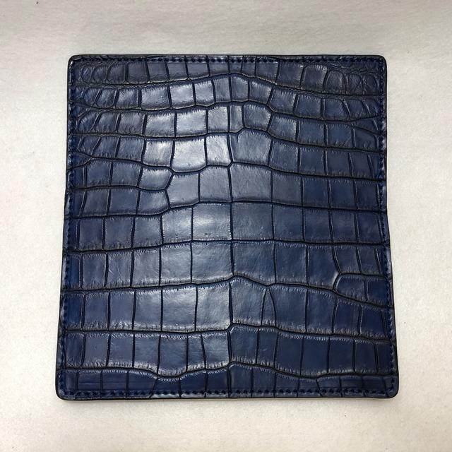 ワニ革 藍染め スモールクロコダイルレザー 長財布 ポロサス ソルト