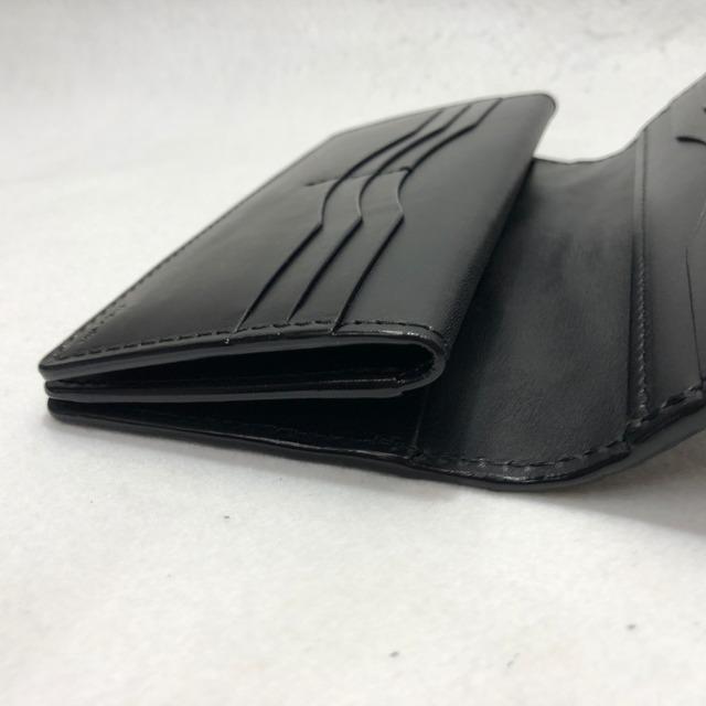253 アリゲーターレザー長財布 ワニ革 本革　ネイビー/ブラック（ベース）エキゾチックレザーの画像