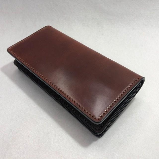 コードバン Cordovan ブラウン 長財布 ブラウンベース（内牛革）ロング 