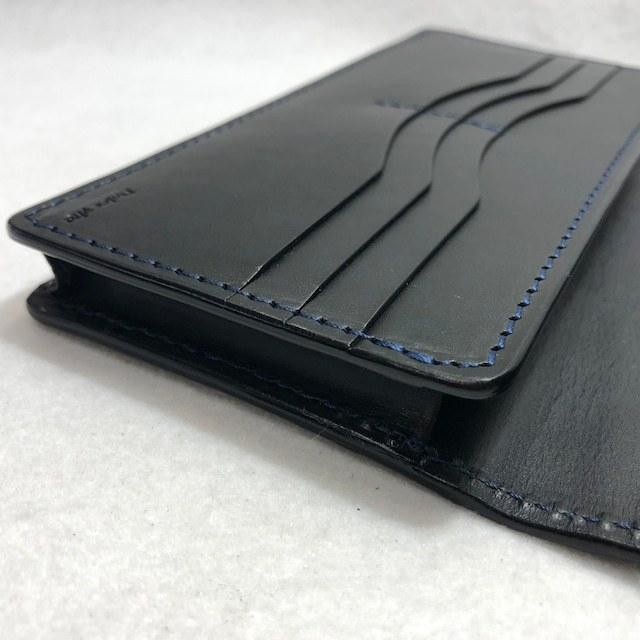 69 藍染め スモールクロコダイルレザー 長財布 通しマチ 札入れ 札束入れ 肚クロコ  ボディー 鰐革 ワニ革 ポロサス クロコダイル 本藍染めの画像