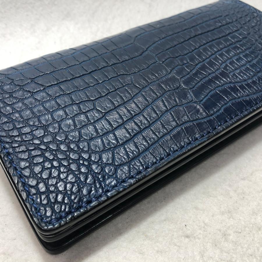 153 RED TAGスモールクロコダイル長財布2 肚クロコ半艶ネイビーの画像