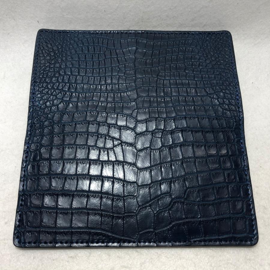 153 RED TAGスモールクロコダイル長財布2 肚クロコ半艶ネイビーの画像