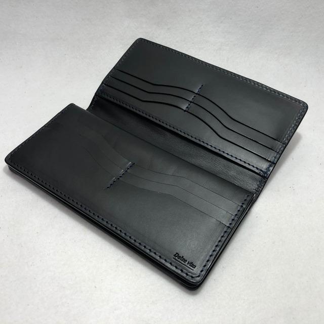 152 スモールクロコダイル長財布1 ネイビー 肚クロコ顎下  鰐革 ポロサス クロコダイルの画像