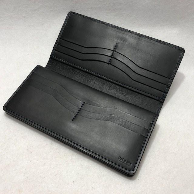 154 スモールクロコダイル長財布 ネイビー 肚クロコ 3 テール  鰐革 ワニ革 ポロサス クロコダイルの画像