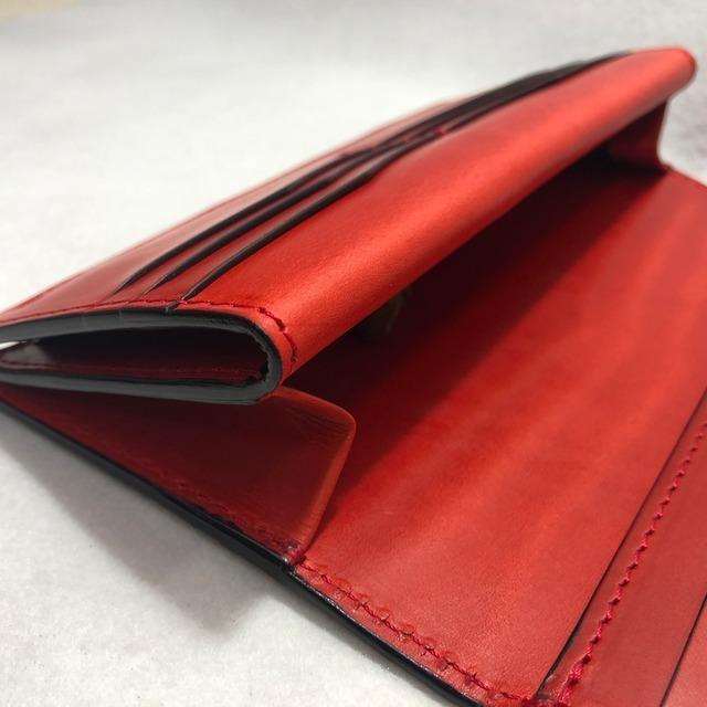 113 スモールクロコダイル長財布 肚クロコダイル1 レッドベースの画像
