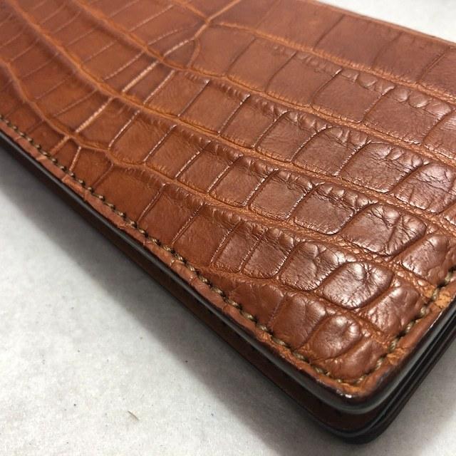 195 シャムクロコダイル長財布 （肚クロコダイル ）ライトブラウン鰐革の画像