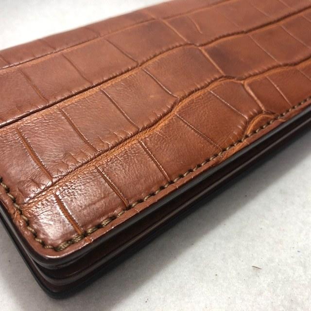 195 シャムクロコダイル長財布 （肚クロコダイル ）ライトブラウン鰐革の画像