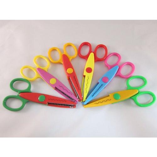 Tick Nick カラフル 可愛い ペーパーアート クラフト 文房具 こども はさみ ハサミ 6本 セット 切り方